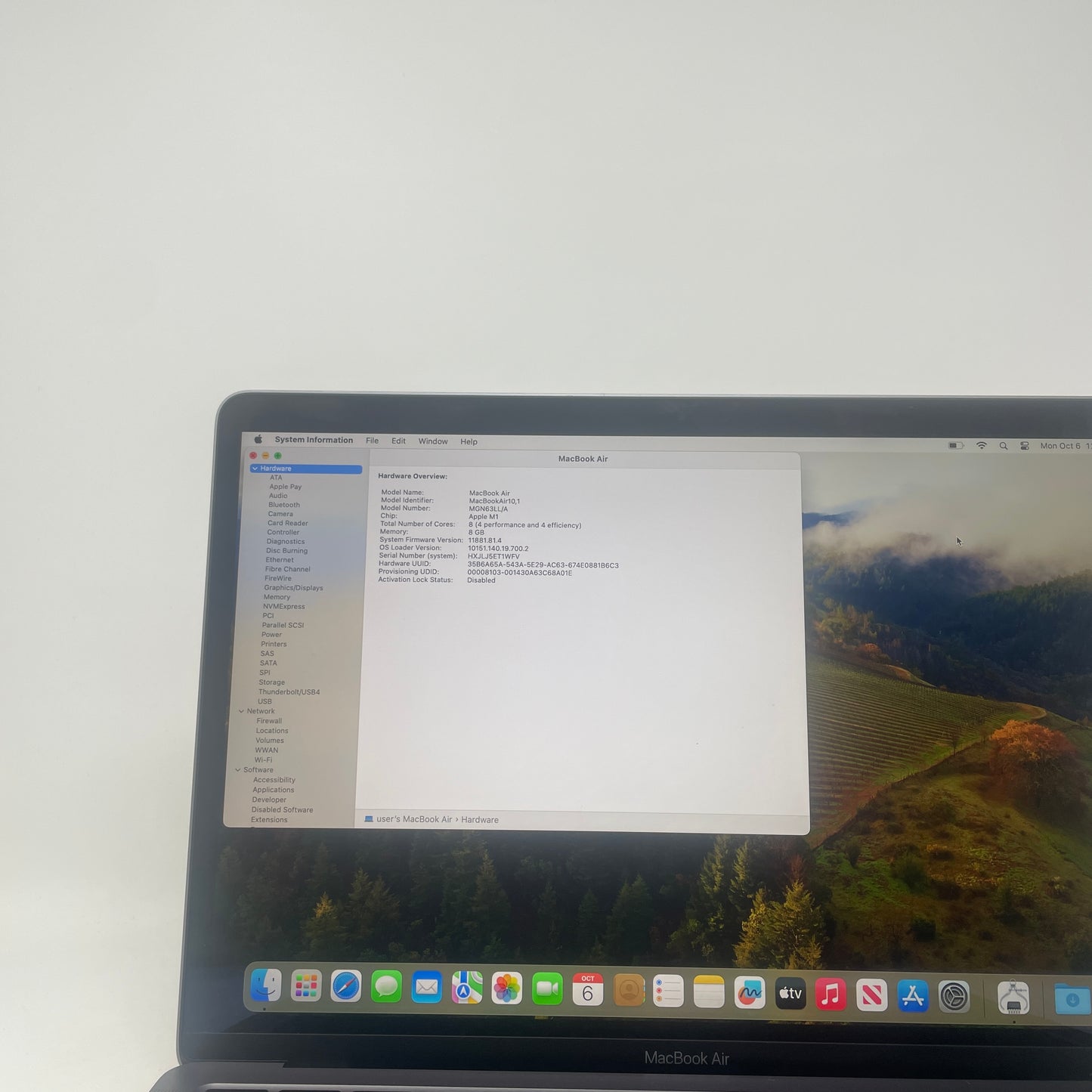 2020 Apple MacBook Air 13.3" M1 8C GPU 3.2GHz 8GB RAM 256GB SSD MGN73HN/A