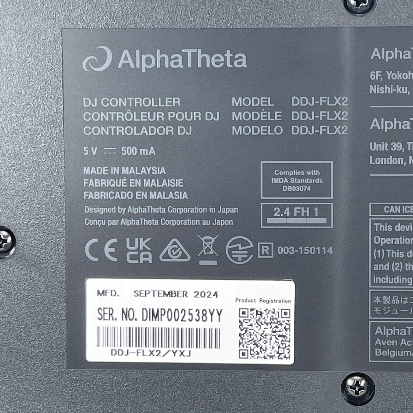 Pioneer Alpha Theta DDJ-FLX2 Compact 2-Channel DJ Controller