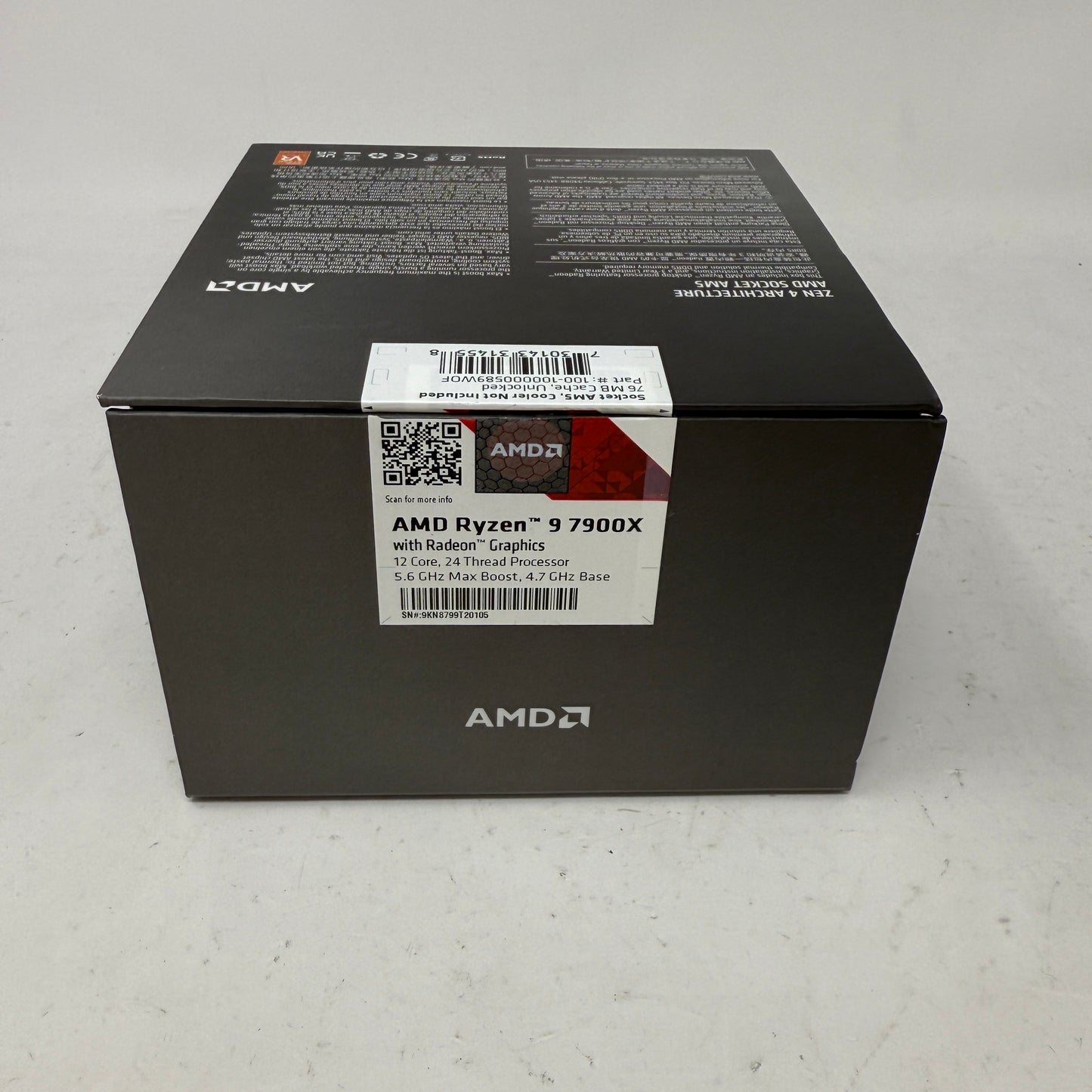AMD Ryzen 9 7900X 4.70GHz 12 Core 100-10000058 24 Thread AM5