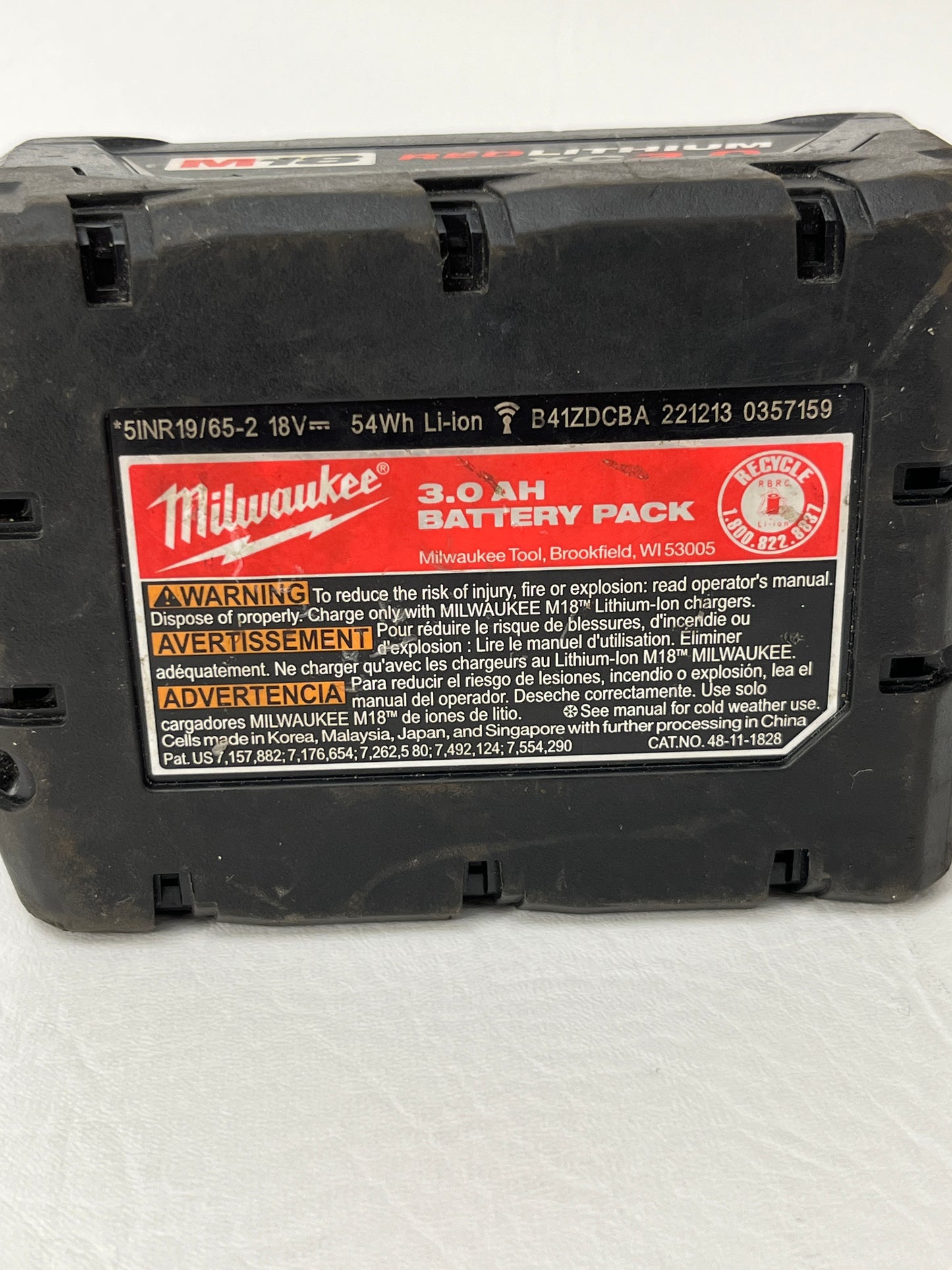 Milwaukee 48-11-1828 M18 REDLITHIUM XC 3.0Ah Extended Capacity Battery