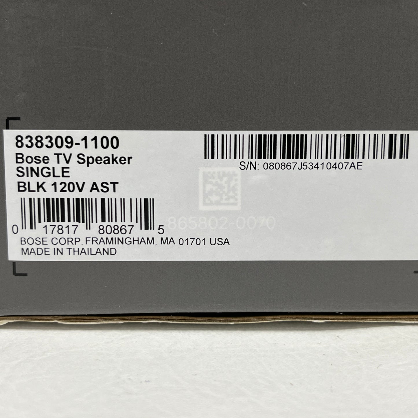 New Bose TV Speaker Wireless Bluetooth Soundbar Black 838309-1100