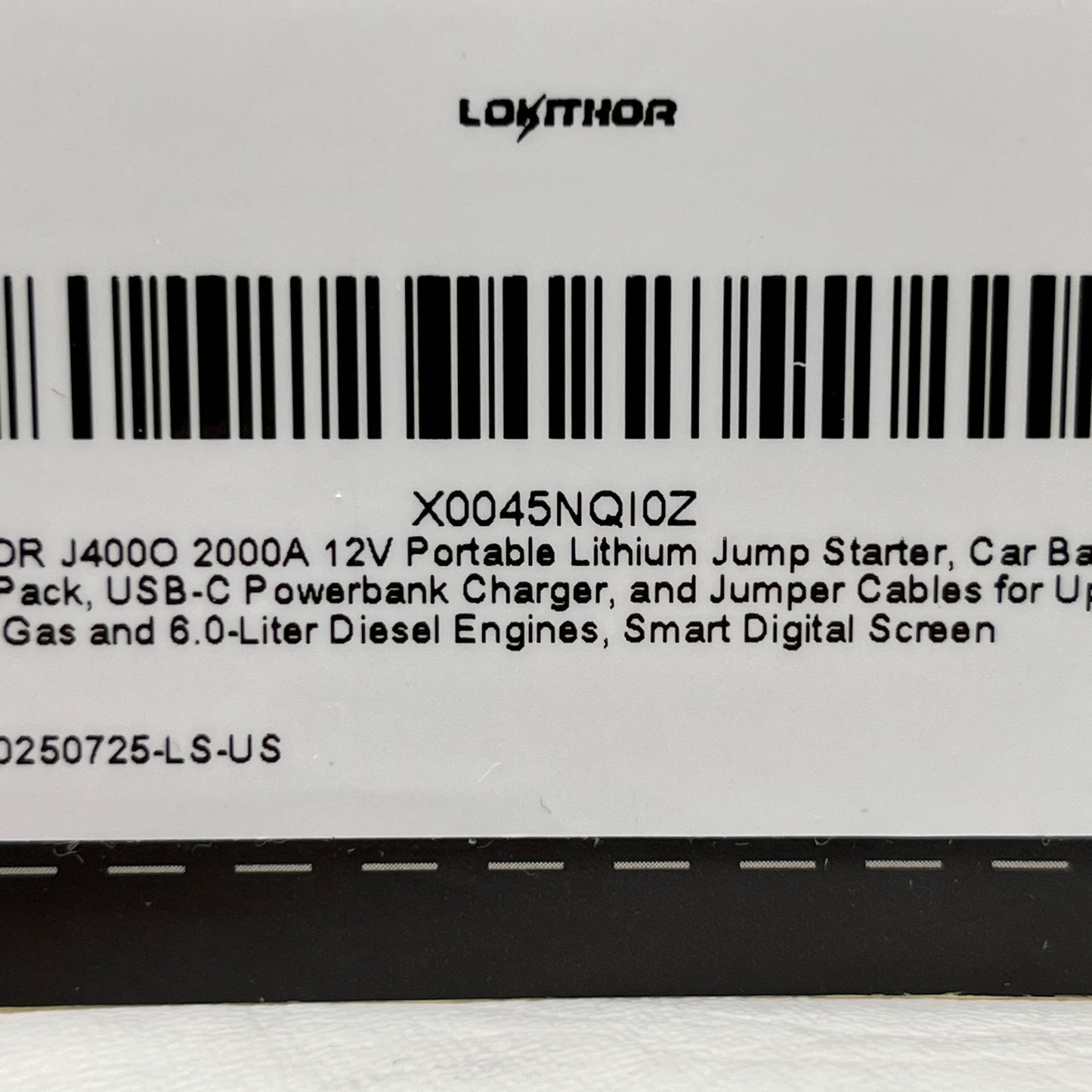 Lokithor J400O 2000A 12V Portable Lthium Jump Starter