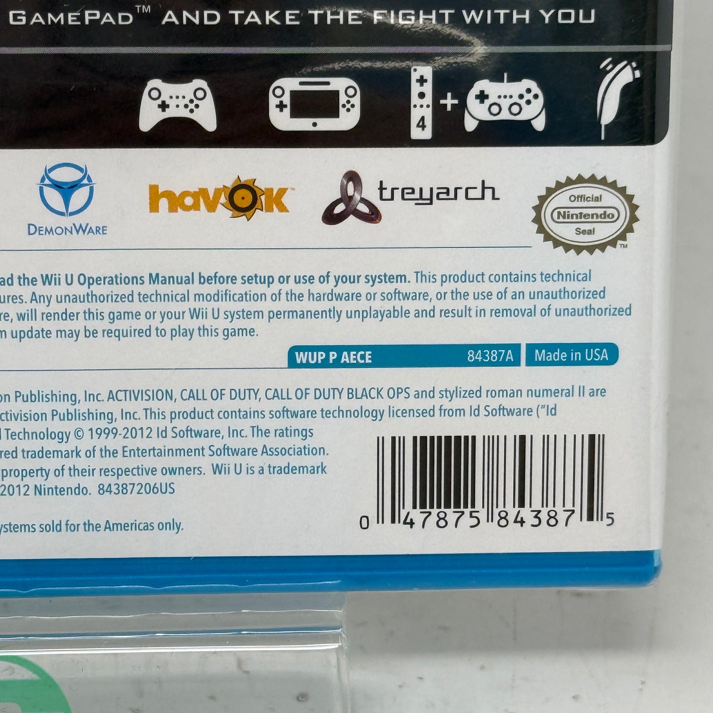Call of Duty Black Ops II (Nintendo Wii U, 2012)