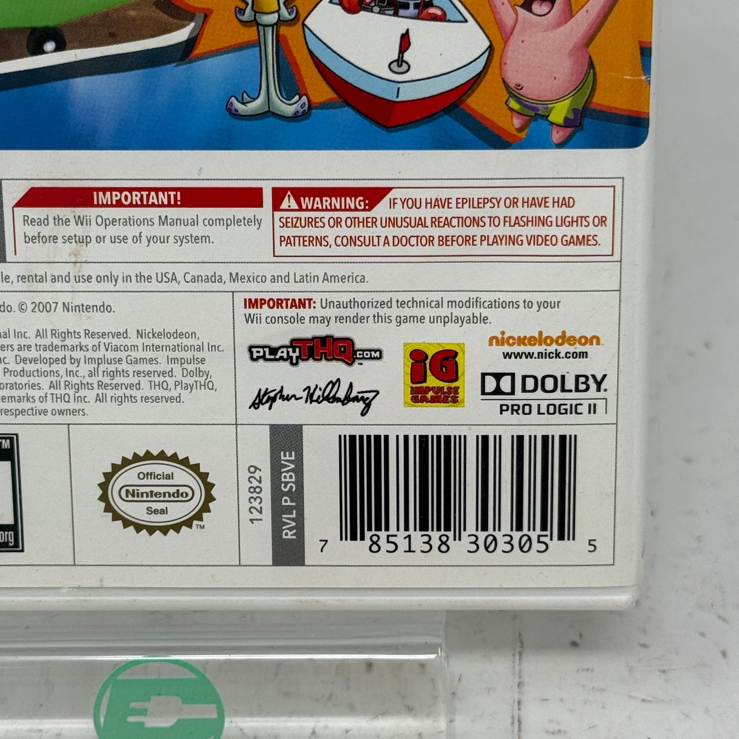SpongeBob's Boating Bash (Nintendo Wii, 2010)