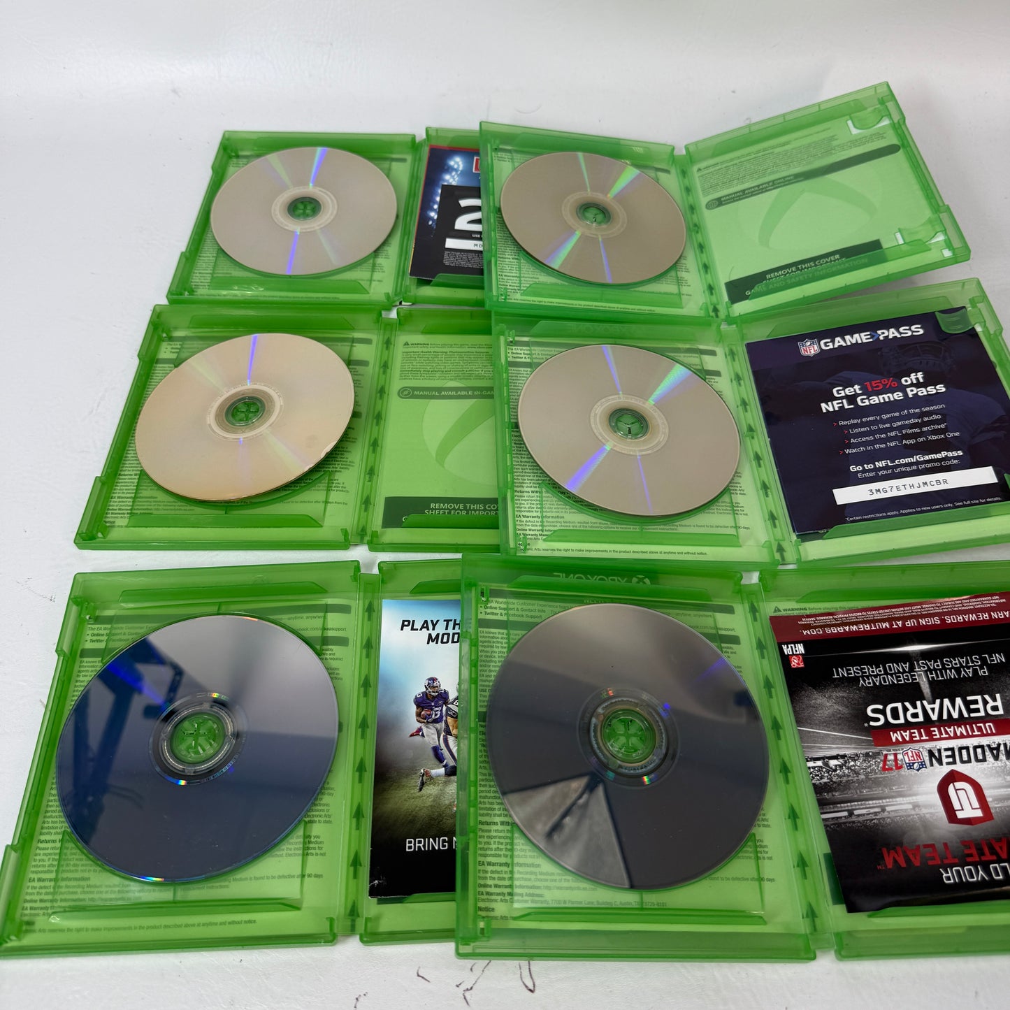 Madden NFL Xbox One Game Lot Bundle 15 16 18 20 25 FIFA 19 Football 6-Game EA