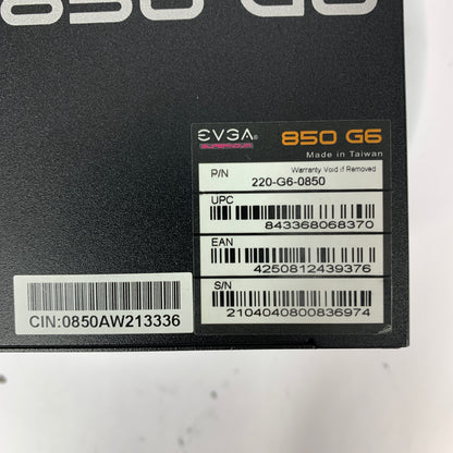EVGA SuperNOVA 850 G6 220-G6-0850-X1 80 Plus Gold 850W F Power Supply