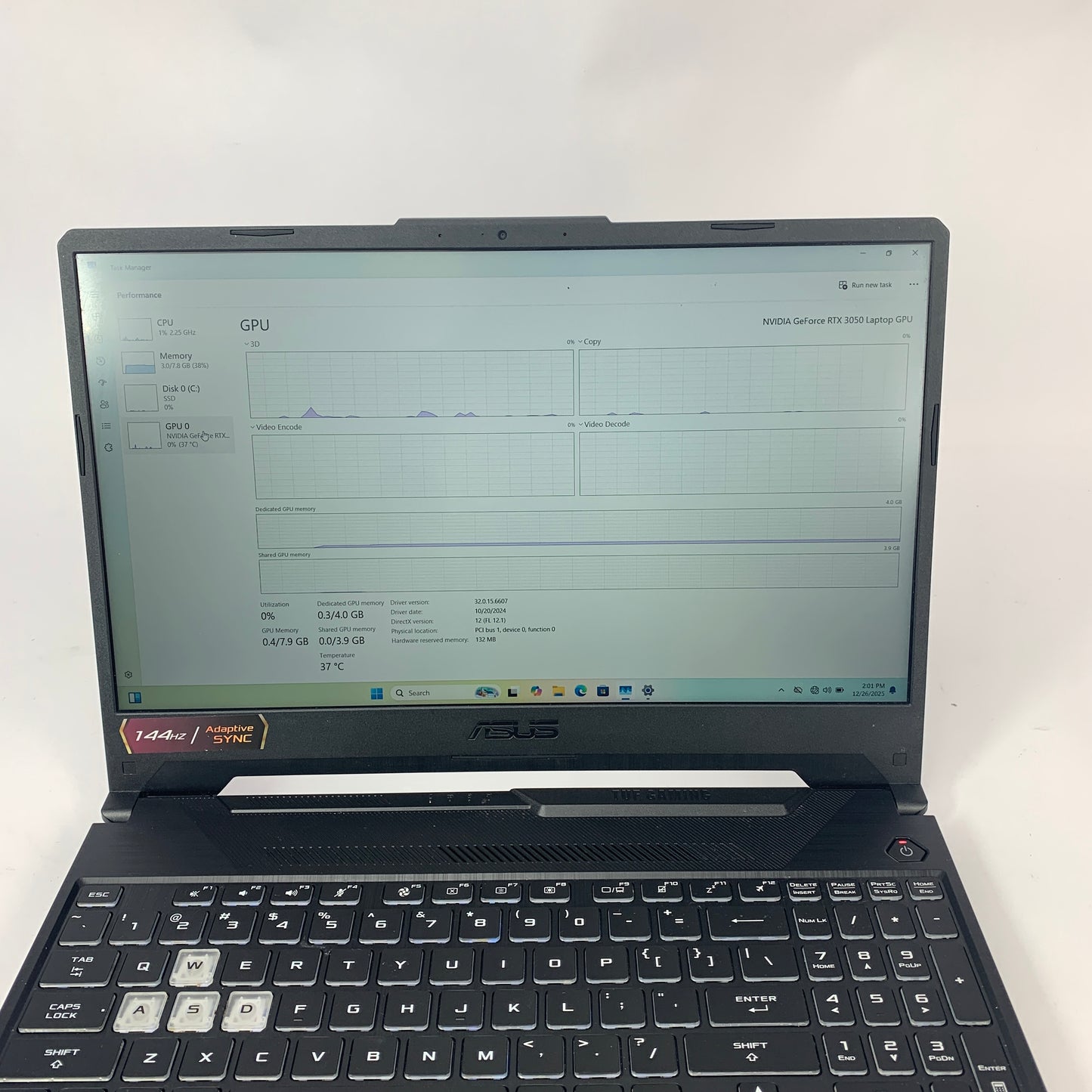 Asus TUF A15 G834 18" Ryzen 7 7435HS 3.1GHz 8GB RAM 512GB SSD GeForce RTX 3050