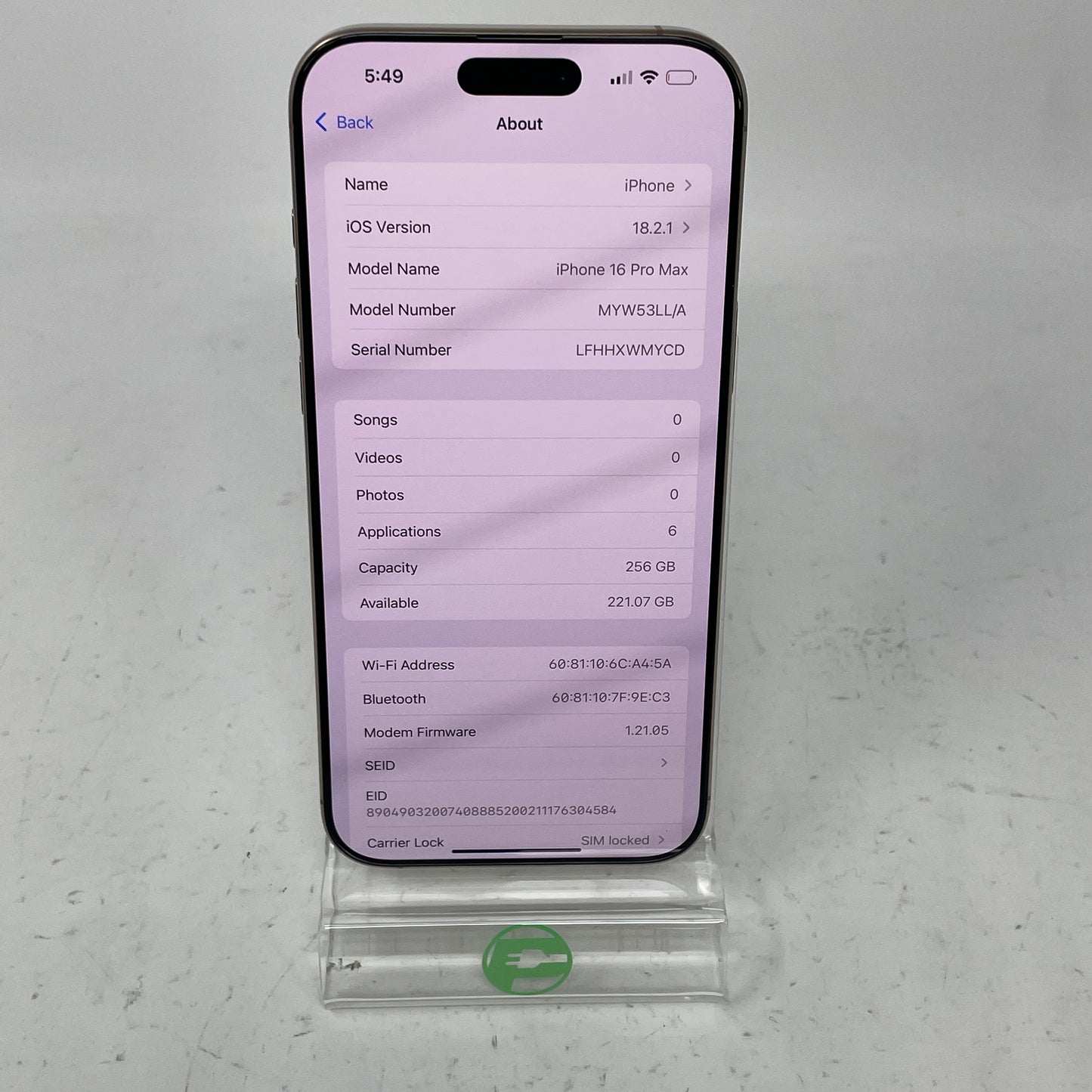 T-Mobile Apple iPhone 16 Pro Max 256GB Desert Titanium MYW53LL/A