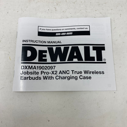 New DeWalt Jobsite Pro-x2 Wireless Bluetooth Earbuds Black DXMA1902097