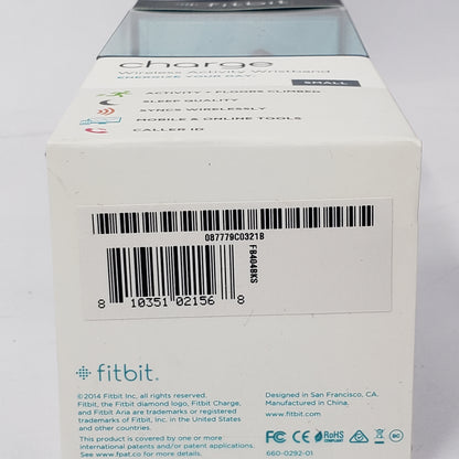 New Fitbit Charge FB404BKS Fitness Tracker Activity Sleep Wristband Black