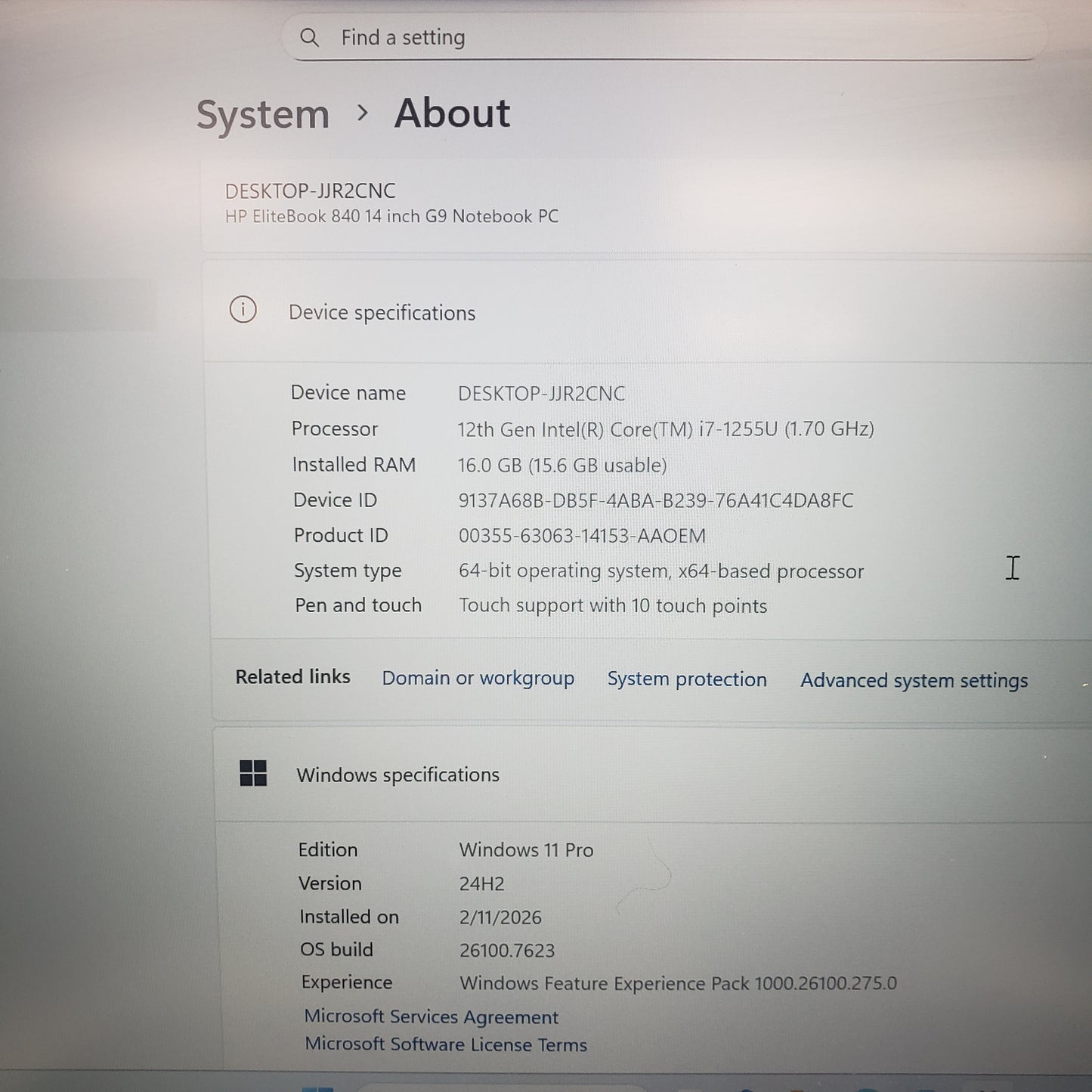 HP EliteBook 840 G9 14" i7-1255U 1.7GHz 16GB RAM 512GB SSD