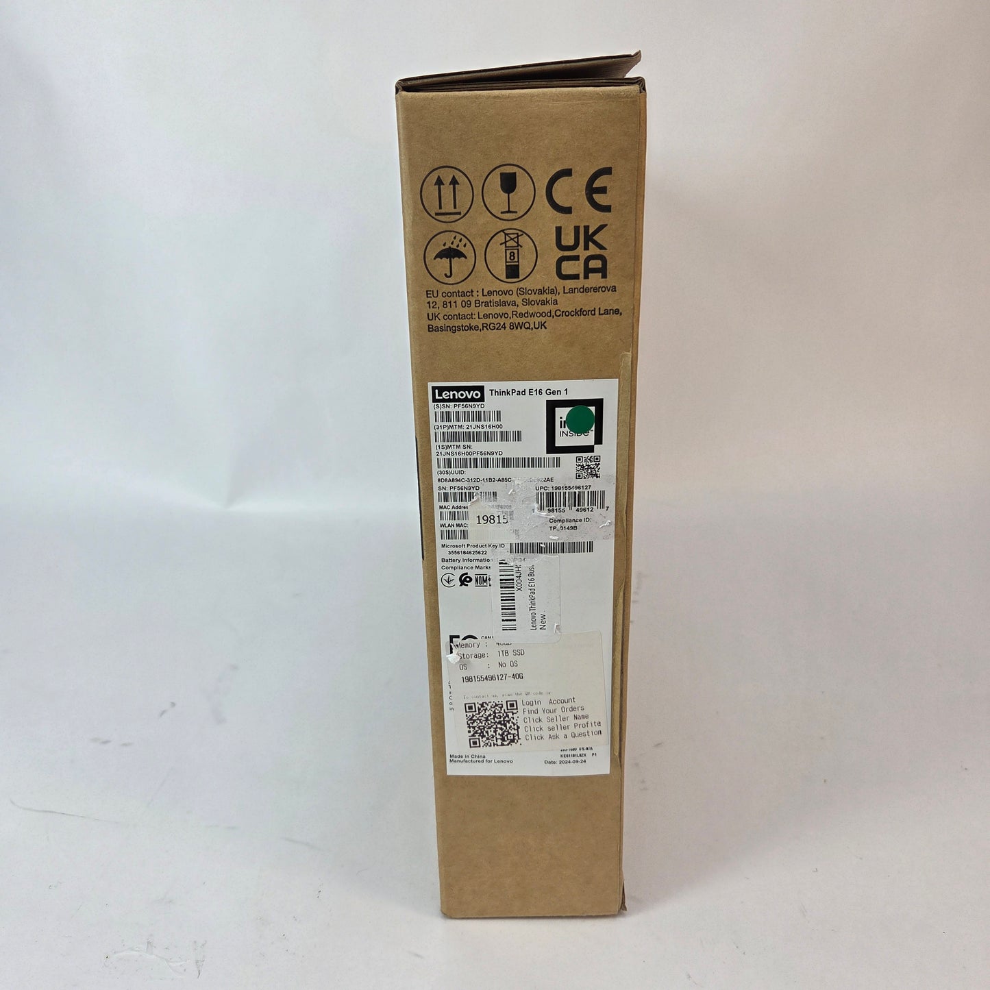 New Lenovo ThinkPad E16 Gen 1 21JN 16" i7-1355U 1.7GHz 16GB RAM 1TB SSD