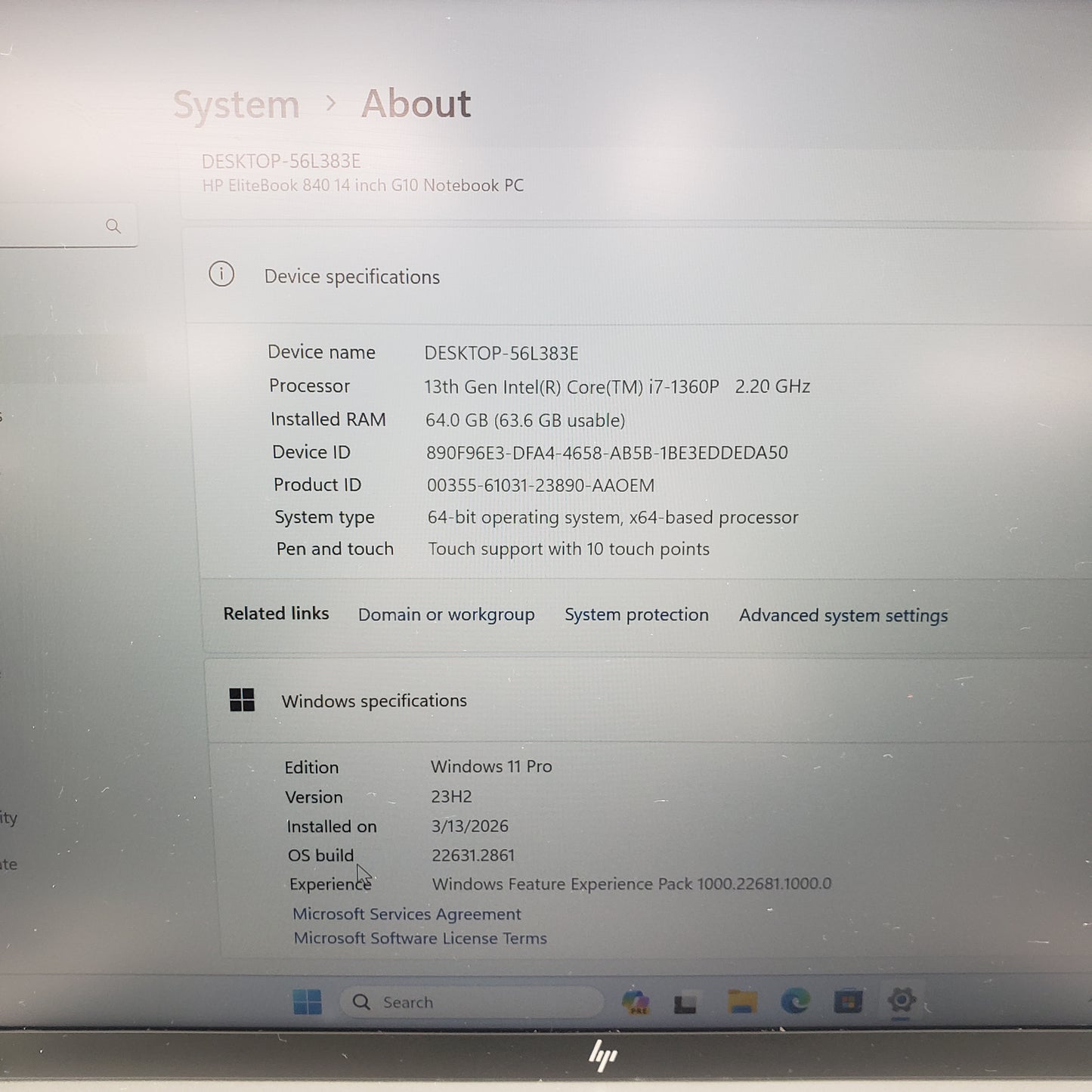 HP EliteBook 840 G10 14" i7-1360P 2.2GHz 64GB RAM 512GB SSD