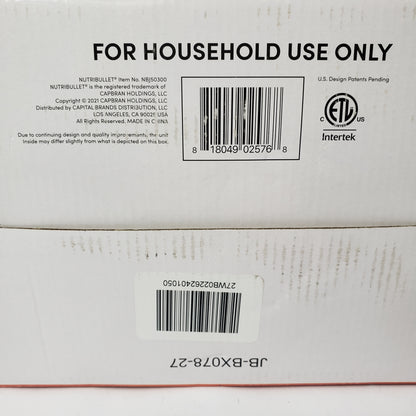 New Nutribullet JB-BX078-27 Slow Juicer Machine NBJ50300
