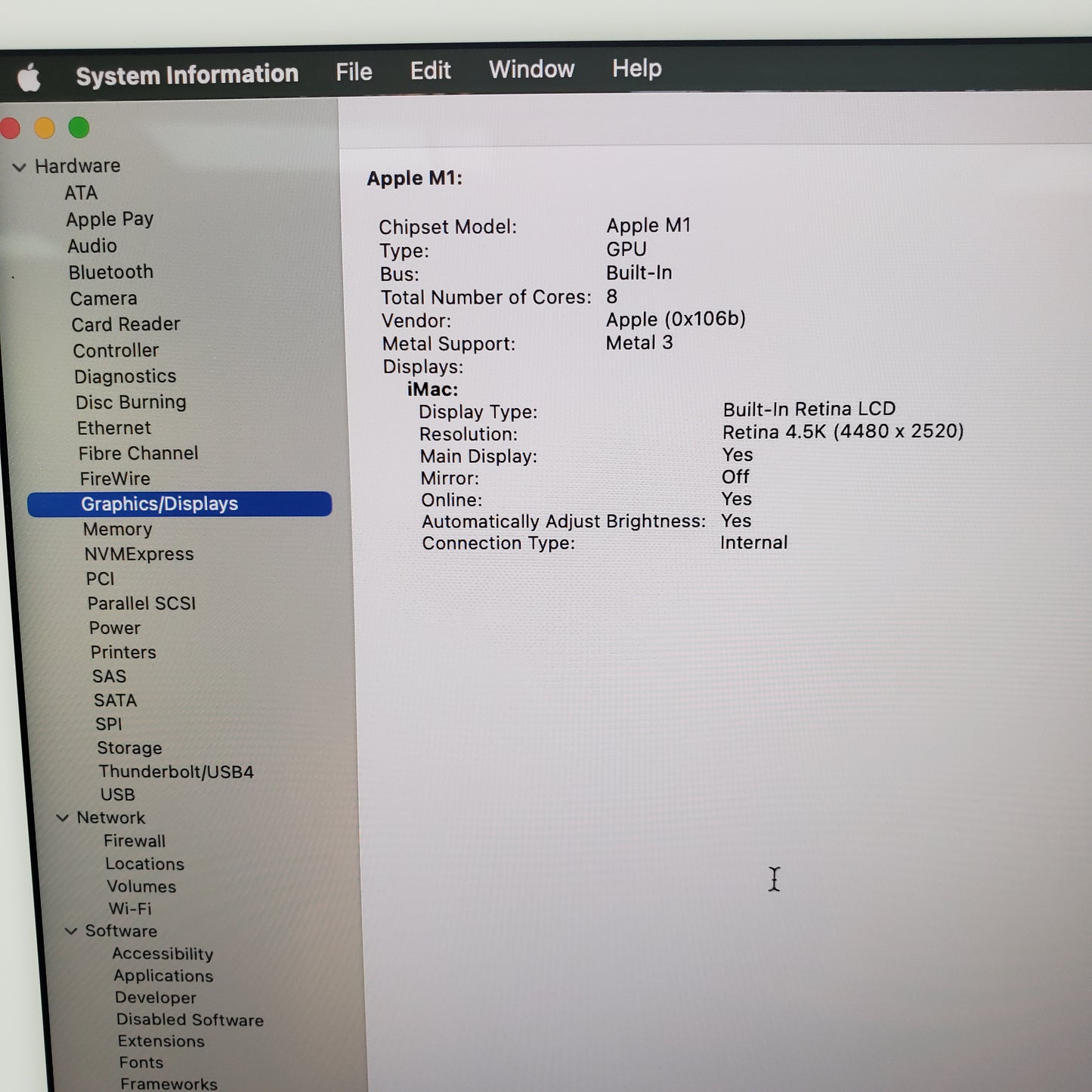 2021 Apple iMac 24" M1 8 Core 3.2GHz 8GB RAM 256GB SSD Silver MGPC3LL/A