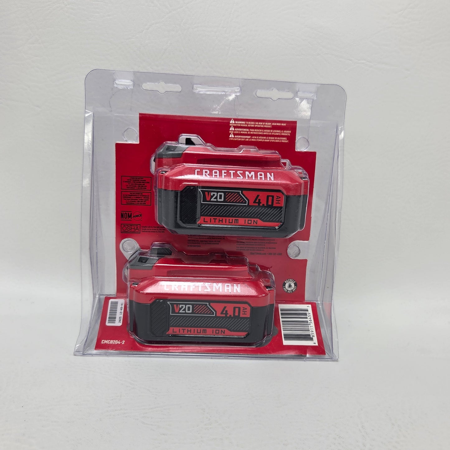 New Craftsman 204-2 20V 4.0 Ah Lithium Ion Battery 2-Pack