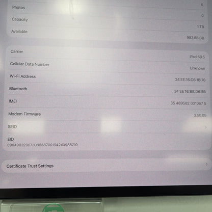 WiFi Only Apple iPad Pro 13" M4 1TB Space Black MVXW3LL/A