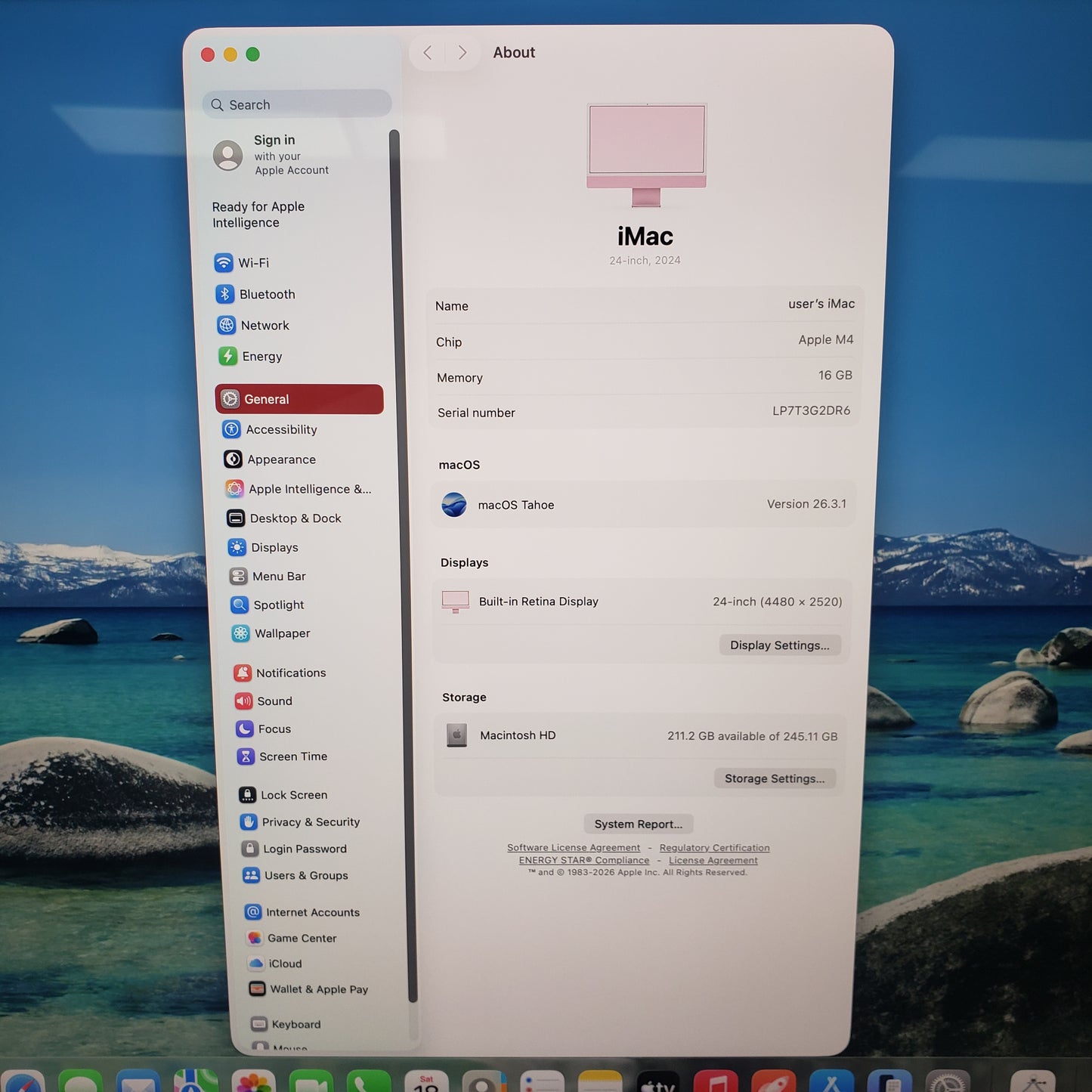 2024 Apple iMac 24" M4 8 Core 4.5GHz 16GB RAM 256GB SSD Pink MWUG3LL/A