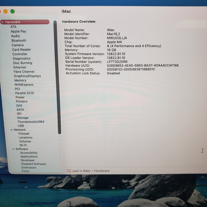 2024 Apple iMac 24" M4 8 Core 4.5GHz 16GB RAM 256GB SSD Pink MWUG3LL/A