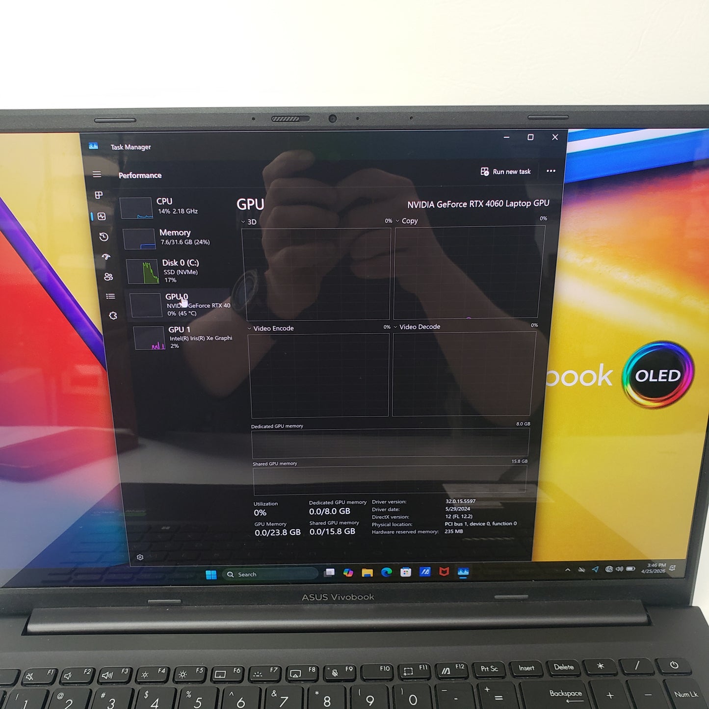 Asus Vivobook 16X OLED 16" i9-13900H 2.6GHz 32GB RAM 1TB SSD GeForce RTX 4060