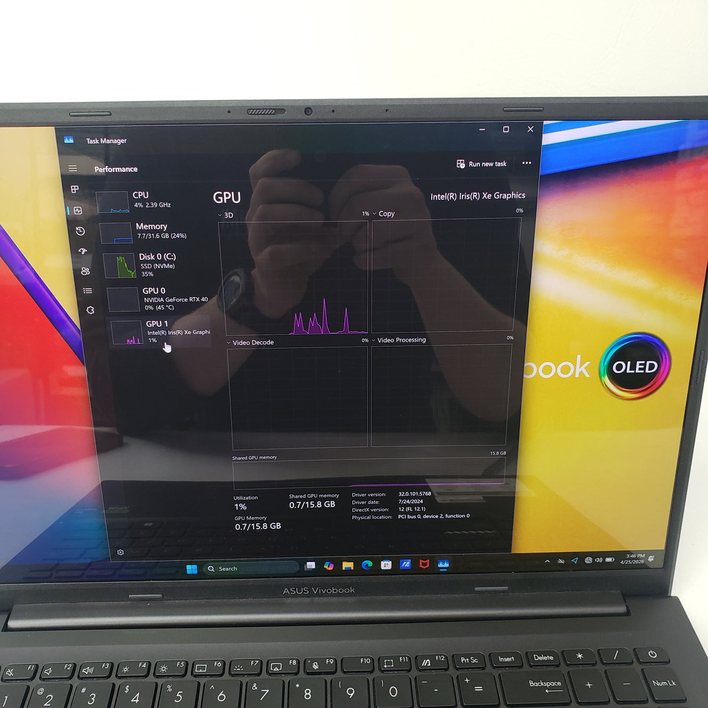 Asus Vivobook 16X OLED 16" i9-13900H 2.6GHz 32GB RAM 1TB SSD GeForce RTX 4060
