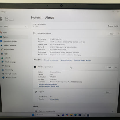 Dell G7 7700 17.3" i7-10750H 2.6. 16GB RAM 1TB SSD GeForce RTX 2070
