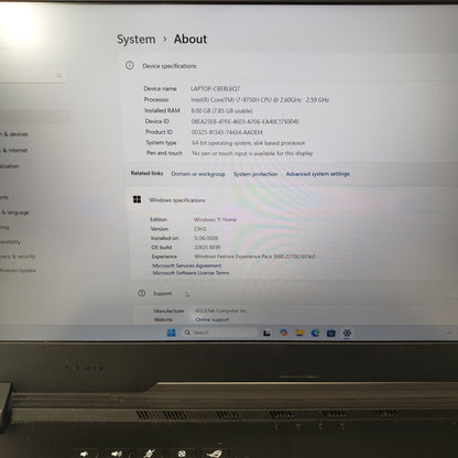 Asus ROG Strix G531GT 15.6" i7-9750H 2.6GHz 16GB RAM 512GB SSD GeForce GTX 1650