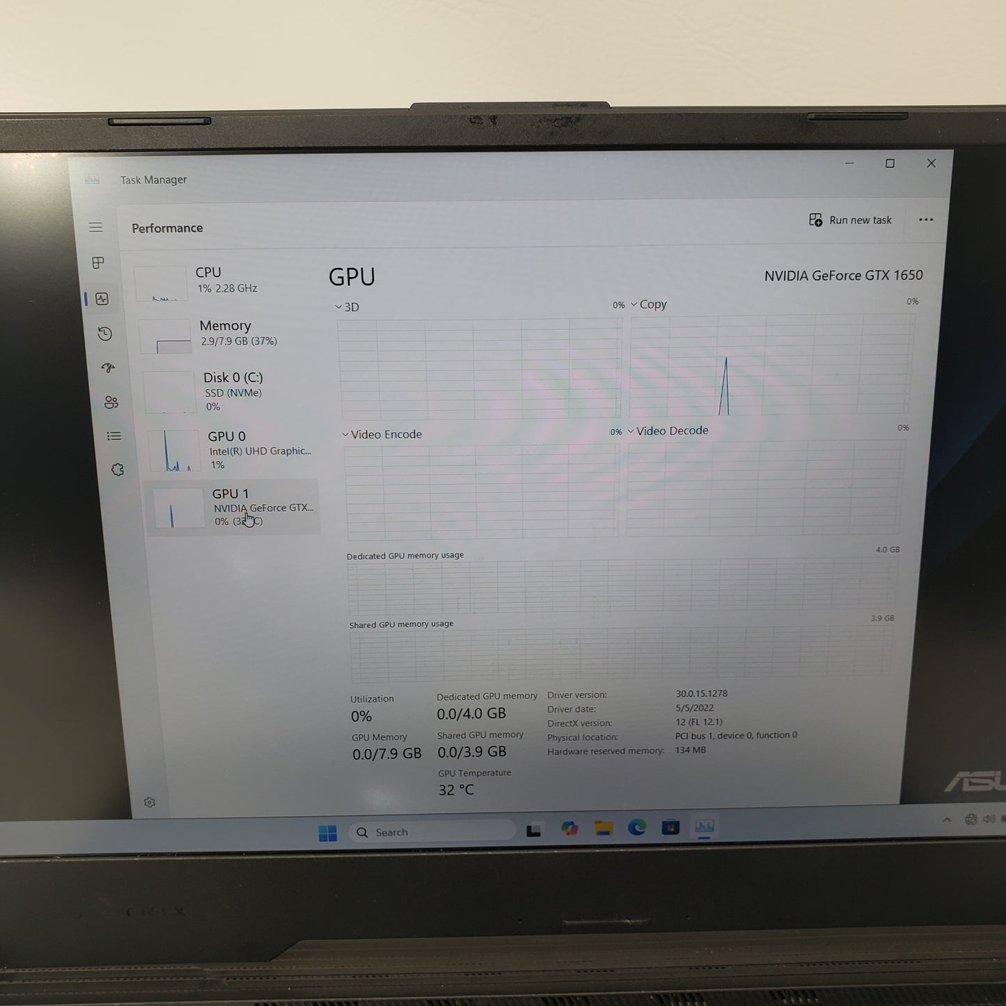 Asus ROG Strix G531GT 15.6" i7-9750H 2.6GHz 16GB RAM 512GB SSD GeForce GTX 1650