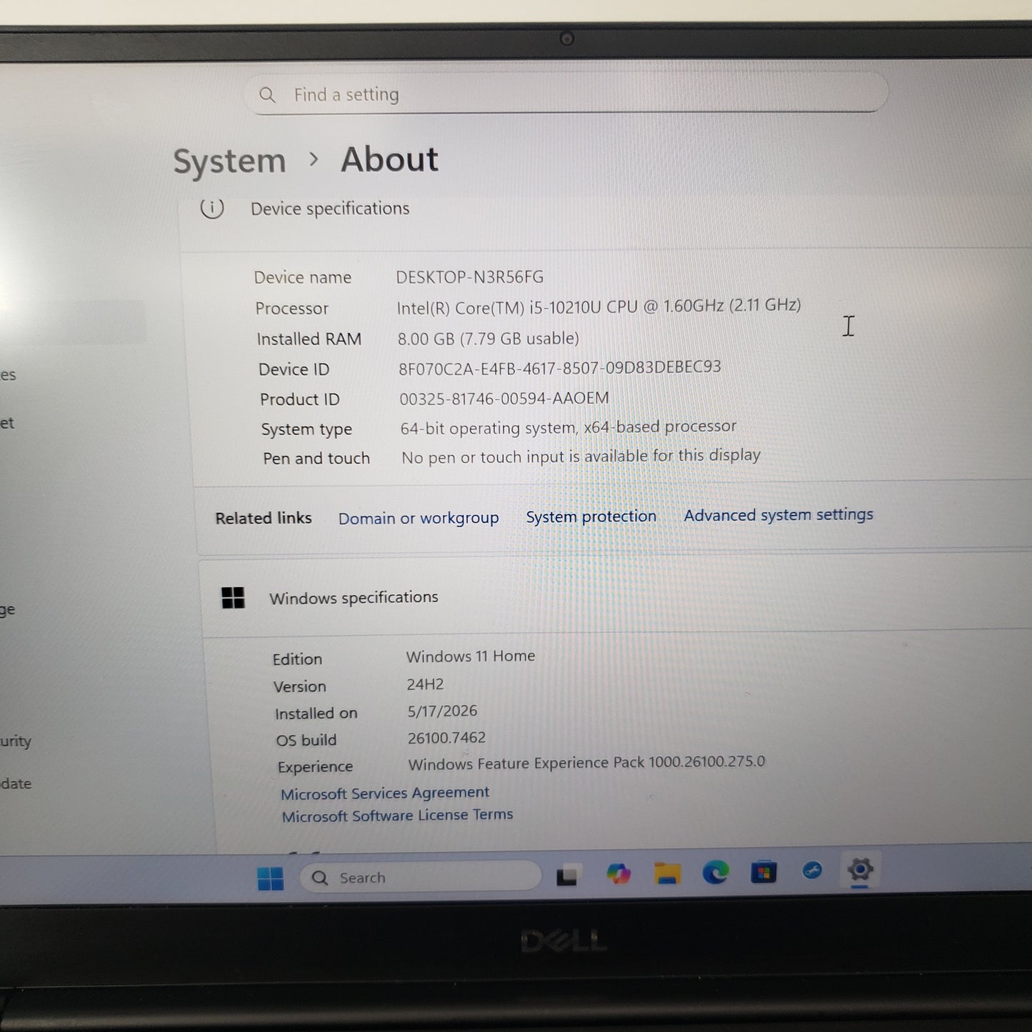 Dell XPS 7390 13.3" i5-10210U 1.6GHz 8GB RAM 256GB SSD