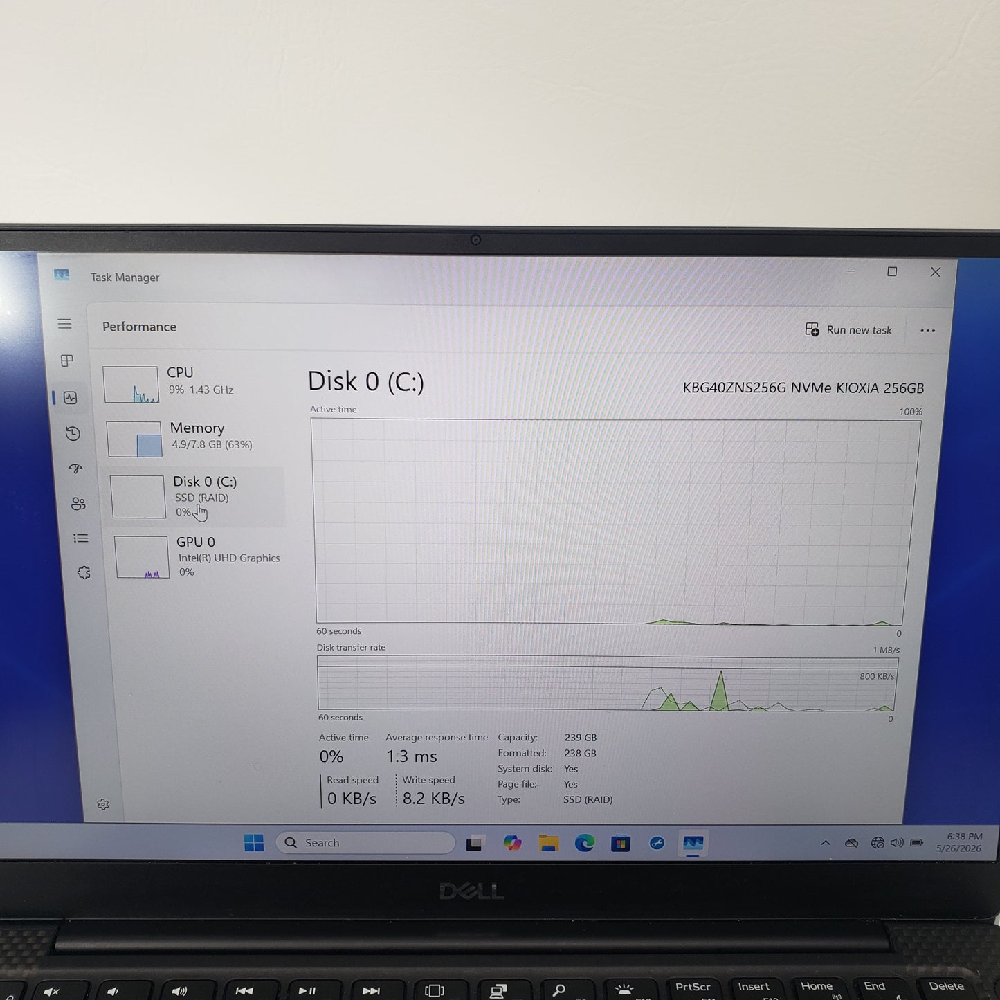 Dell XPS 7390 13.3" i5-10210U 1.6GHz 8GB RAM 256GB SSD