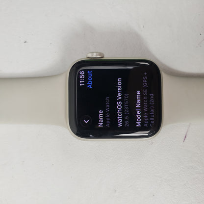 Unlocked Apple Watch SE 2nd Gen 40MM Starlight Aluminum Starlight Sport Band MRG03LL/A