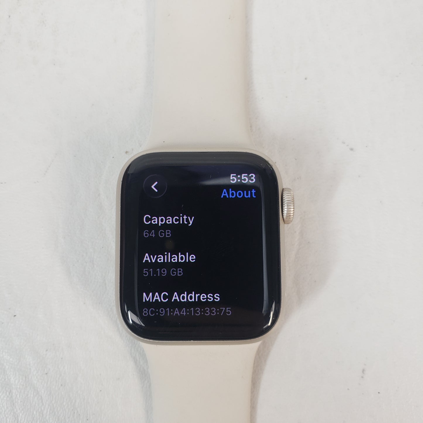 GPS Only Apple Watch SE 3 40MM Starlight Aluminum Starlight Sport Band MEH34LW/A