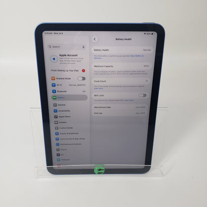 WiFi Only Apple iPad 11" (A16) 128GB Blue MD4A4LL/A