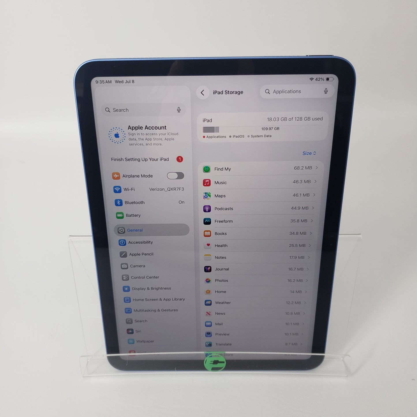 WiFi Only Apple iPad 11" (A16) 128GB Blue MD4A4LL/A