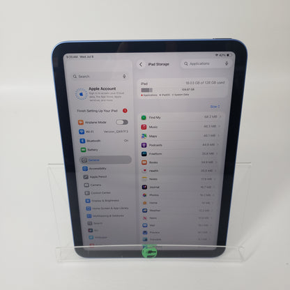 WiFi Only Apple iPad 11" (A16) 128GB Blue MD4A4LL/A