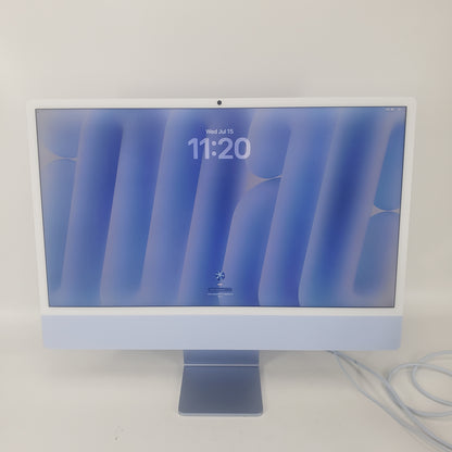 2024 Apple iMac 24" M4 8 Core 4.5GHz 16GB RAM 256GB SSD Blue MWUF3LL/A