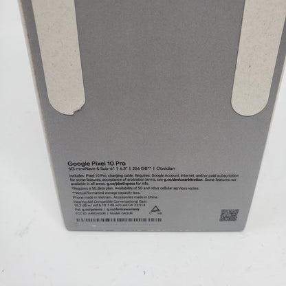 New Factory Unlocked Google Pixel 10 Pro 256GB Obsidian GA09899-US