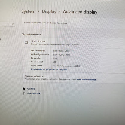 HP Touch All-In-One 22 CVUS8SG 21.5" Ryzen 3 3250U 2.60GHz 8GB RAM 1TB HDD