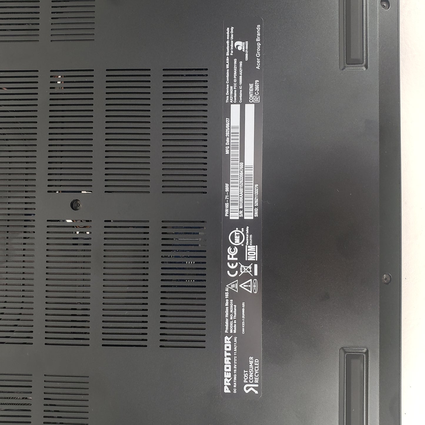 Acer Predator Helios 16 AI MDS95C86 16" Core Ultra 9 275HX 2.7GHz 32GB RAM 1TB SSD GeForce RTX 5070 Ti