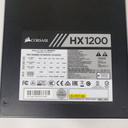 Corsair HX1200 1200W 80+ Platinum Fully Modular ATX Power Supply CP-9020140