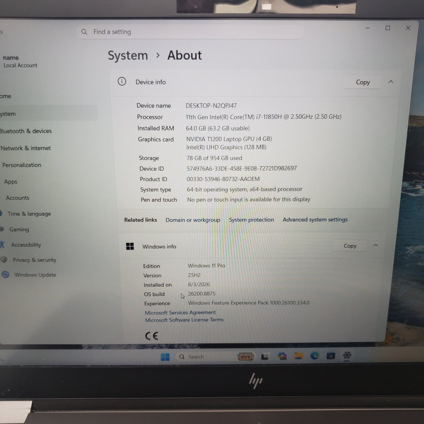 HP ZBook Fury G8 15.6" i7-11850H 2.5GHz 64GB RAM 1TB SSD