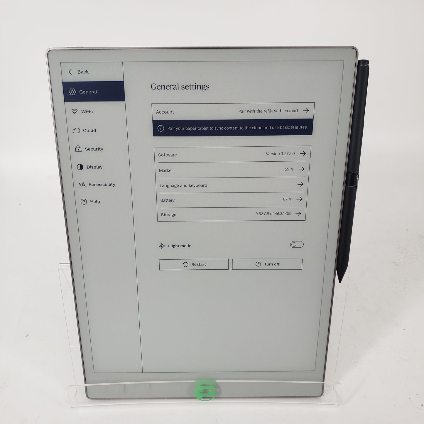 reMarkable Paper Pro with Marker Plus eReader RM81C-1000NW Gray / Black