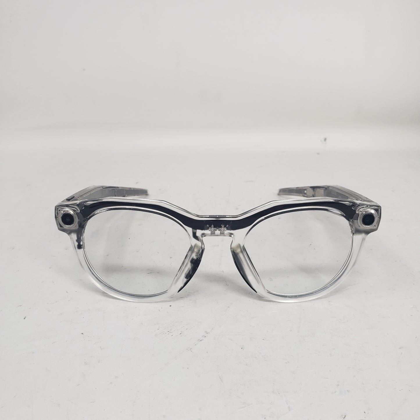 Oakley Meta HSTN AI Smart Glasses Clear Frame Transitions Grey Lenses