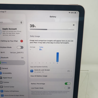 WiFi Only Apple iPad Air 4th Gen 256GB Rose Gold MYFX2LL/A