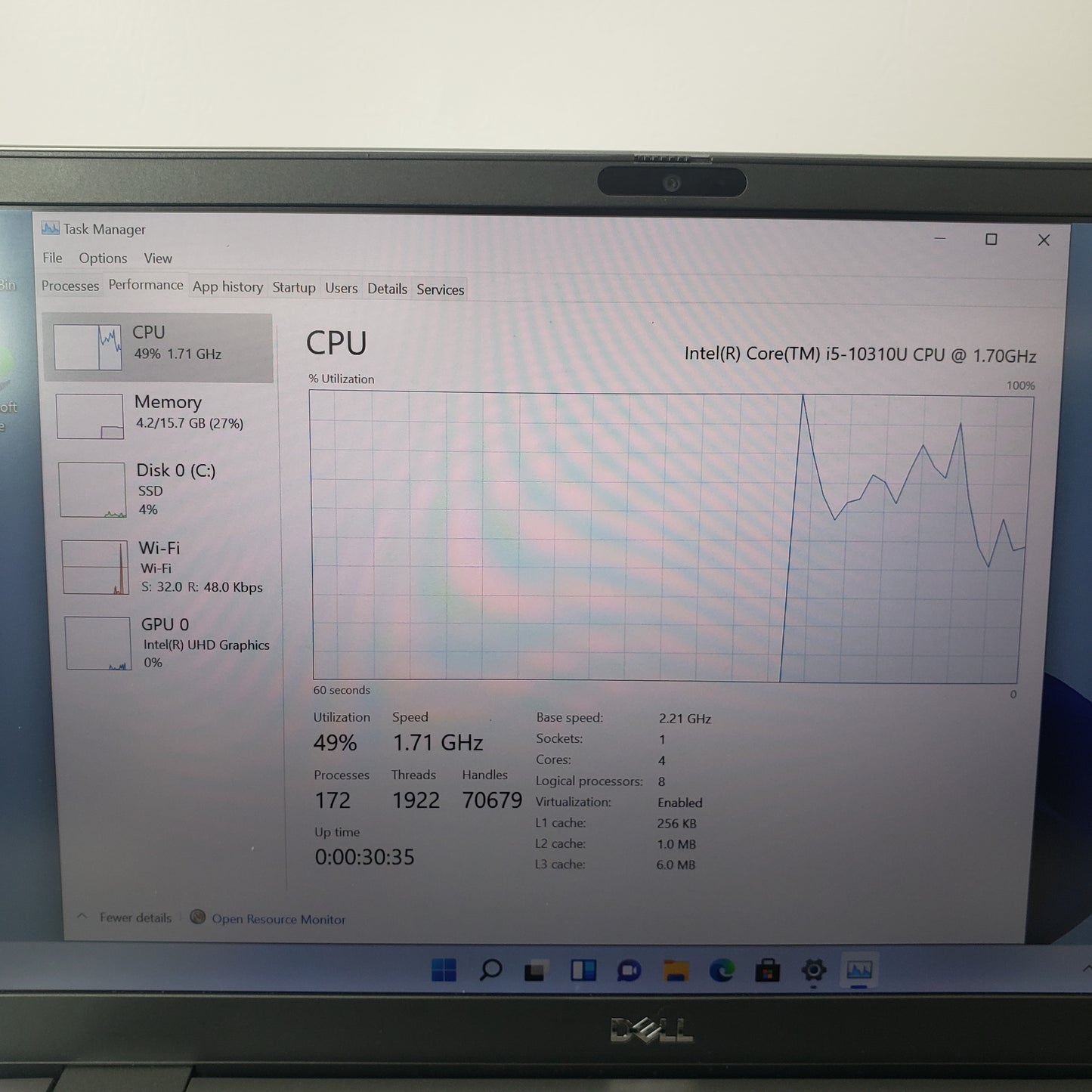 Dell Latitude 7300 13.3" i5-10310U 1.7GHz 16GB RAM 512GB SSD