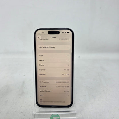 Factory Unlocked Apple iPhone 16 128GB White MYAQ3LL/A