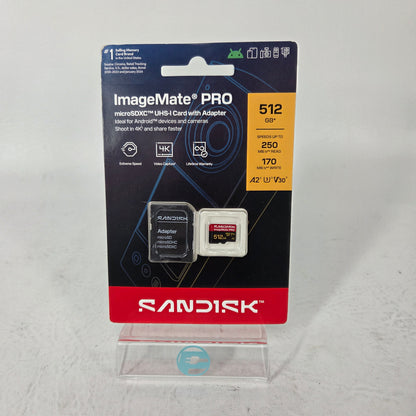 New SanDisk 512GB ImageMate Pro MicroSDXC UHS-1 Memory Card w/ Adapter 200MB/s