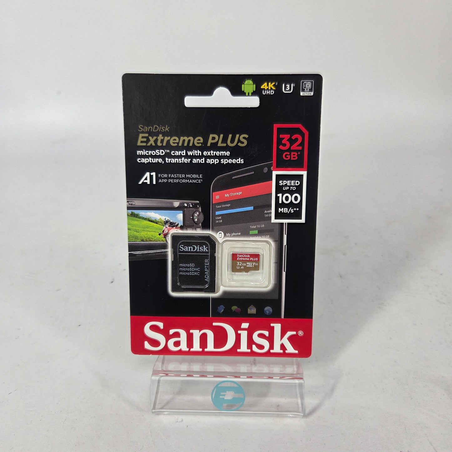 New SanDisk Extreme Plus 32GB MicroSD UHS-I Card with Adapter SDSQXBO-032G-AP6MA
