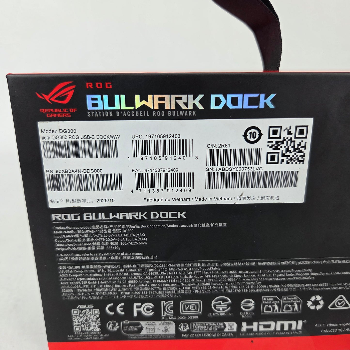 New ASUS ROG Bulwark 7-in-1 Charging Dock for ROG Xbox Ally 90XB0A4N-BDS000