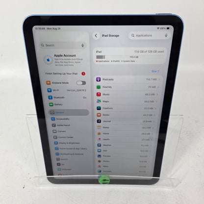 WiFi Only Apple iPad 11" (A16) 128GB Blue MD4A4LL/A